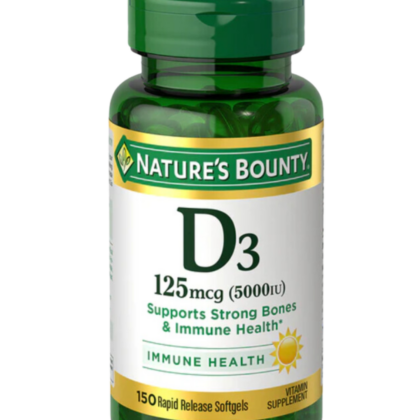 NATURE’S BOUNTY VITAMIN D3 5000IU (150 Count Bottle)